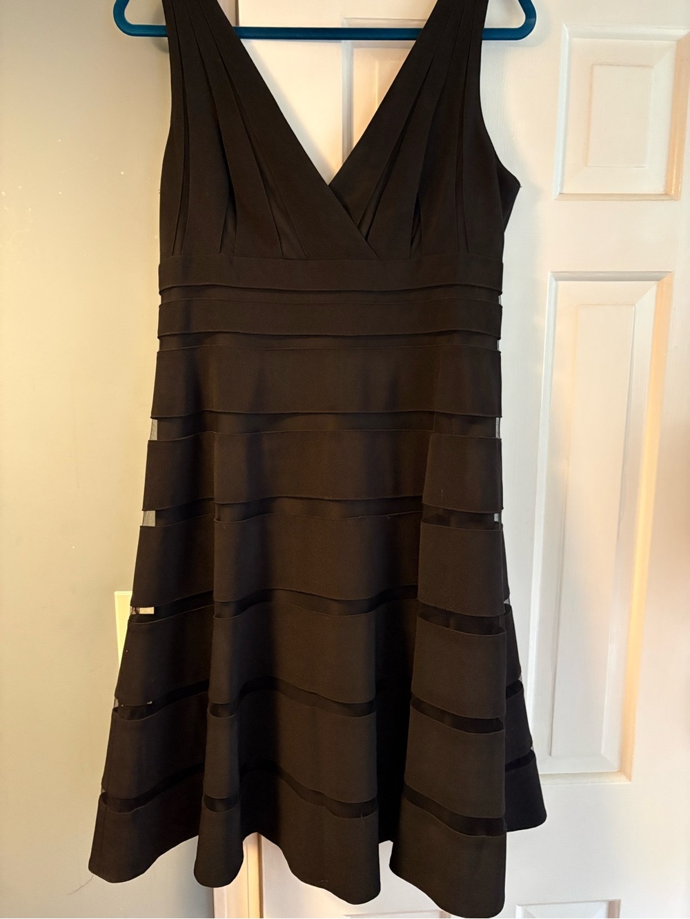 Classic Black V‑Neck A‑Line Dress - Black White House Black Market